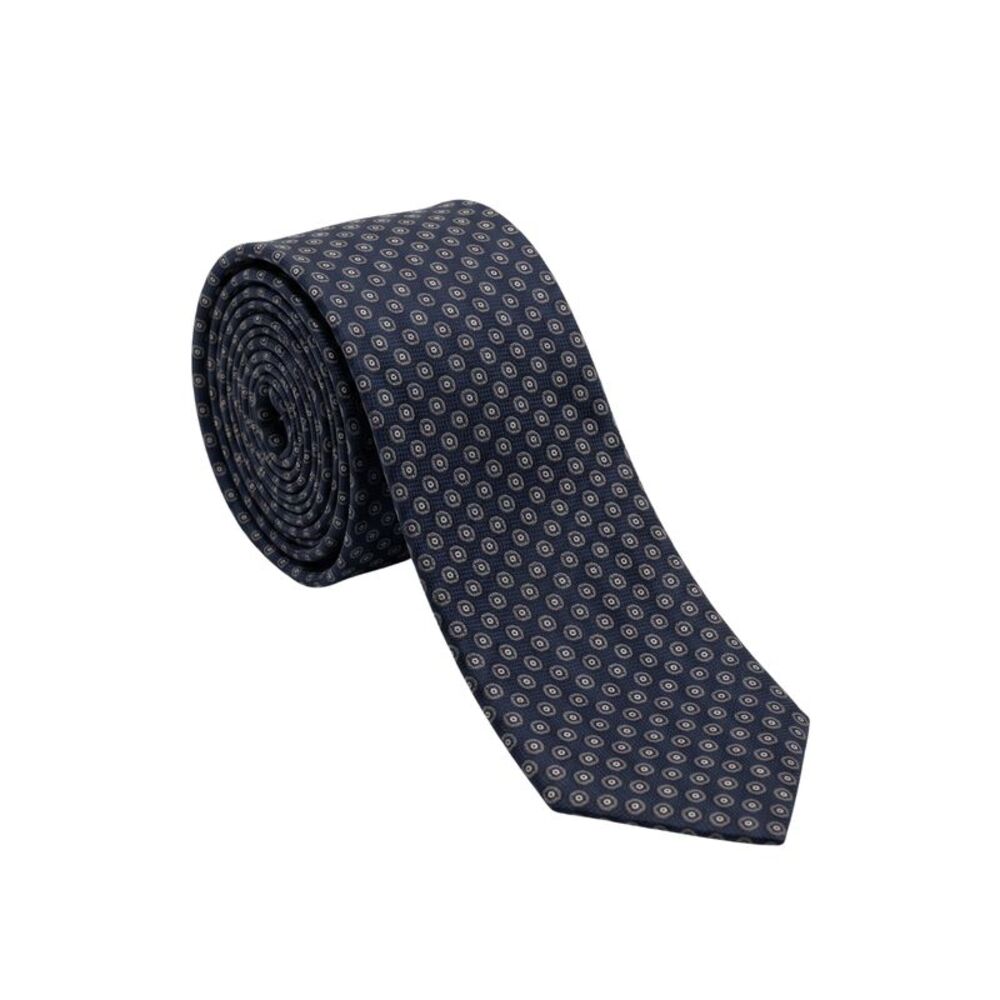 Canali Blue Textured Pattern 100% Silk Tie